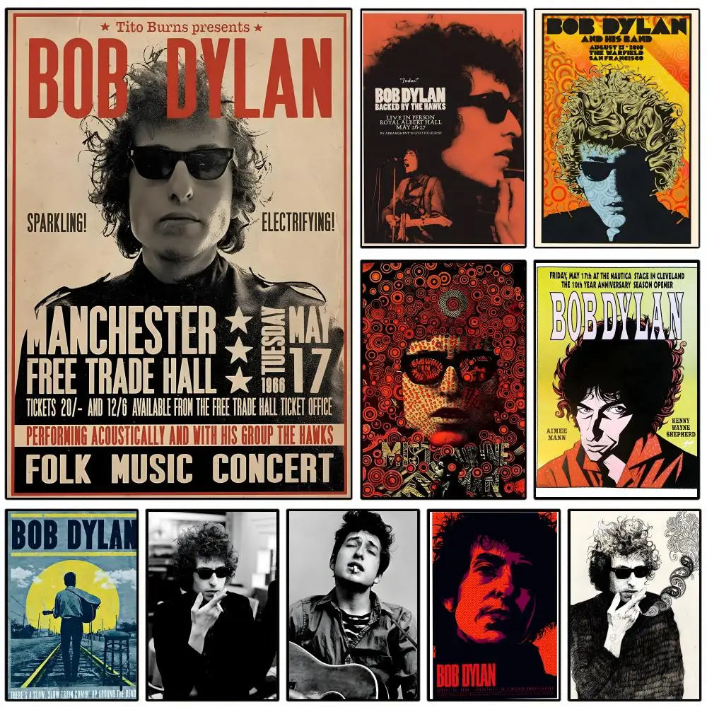Bob Dylan Poster Removable Wall Sticker – HD Art Decal Wall Art Decal Axl