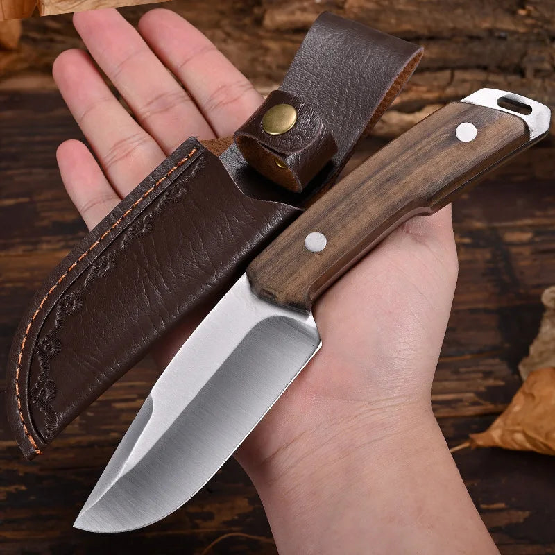 Stainless Steel Fruit Knife – Sandalwood Handle & Knife Cover Kitchen Knife Axl
