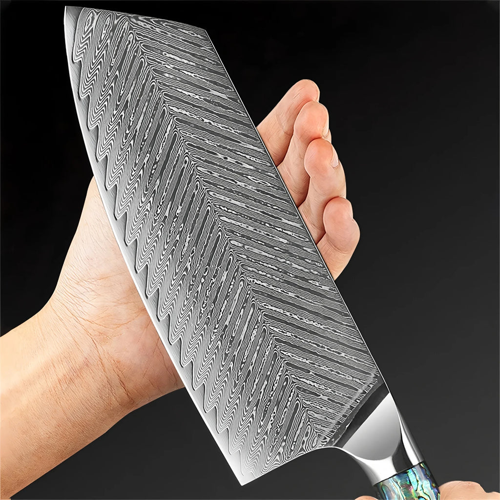 Handmade 67-Layer Damascus Steel Cleaver Knife | Kitchen Slicer Damascus Cleaver Knife Axl