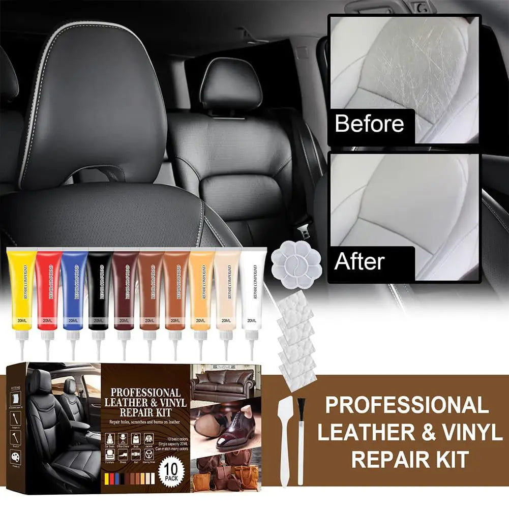 10-Color Leather Repair Kit – DIY Scratch & Scuff Restore Leather Repair Kit Axl