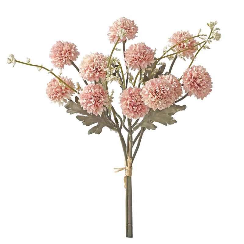 Silk Artificial Chrysanthemum Bouquet – Wedding & Home Decor Artificial Flower Bouquet Axl Pink 1 PC