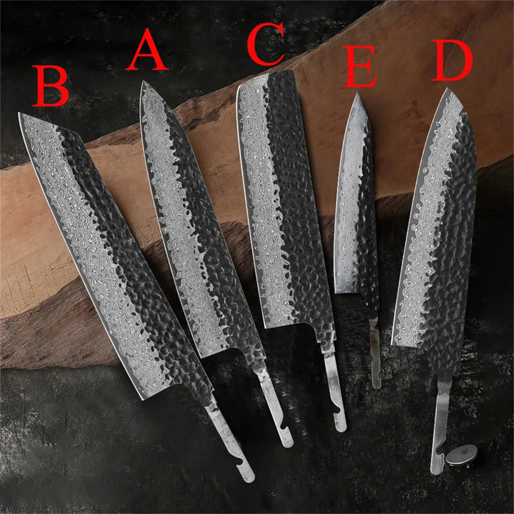 Hand Forged Damascus Timascus Chef Knife Blank Blade – DIY Knife Blank Blade Axl