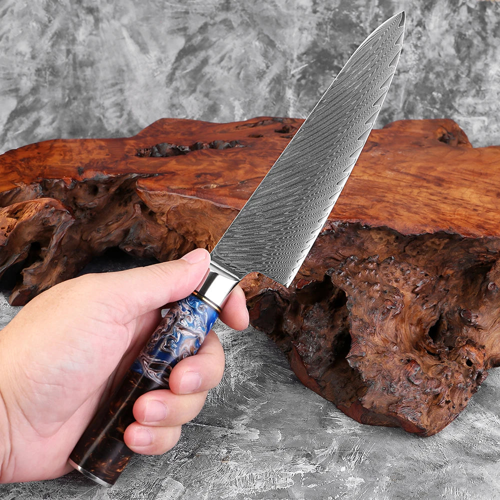 XITUO 8" Japanese Damascus Steel Chef Knife | Full Tang Damascus Chef Knife Axl