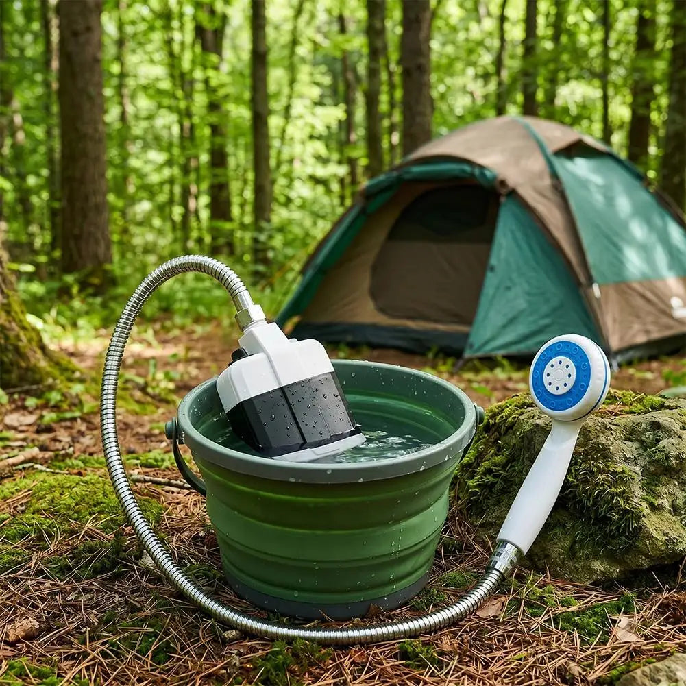 Portable Electric Camping Shower – USB Rechargeable Pump Camping Shower Pump Axl