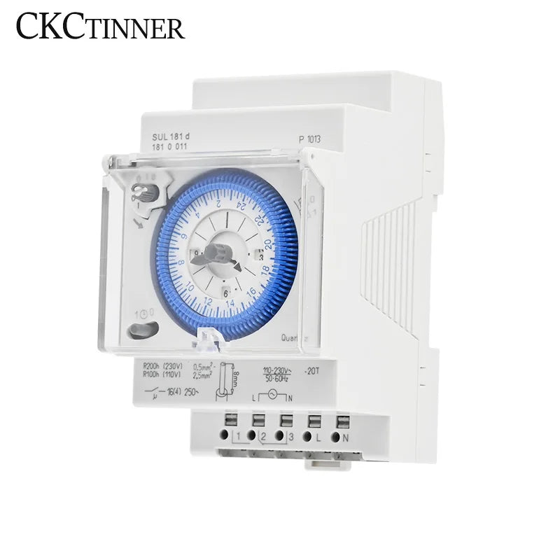 DIN Rail Mechanical Timer Switch 24H 96 Segments 16A | SUL181D Mechanical Timer Switch Axl