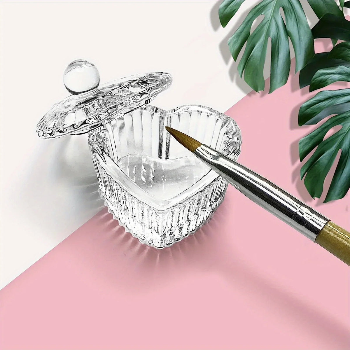 Glass Dappen Dish Bowl for Nail Art – Crystal Cup with Lid Nail Art Dappen Dish Axl