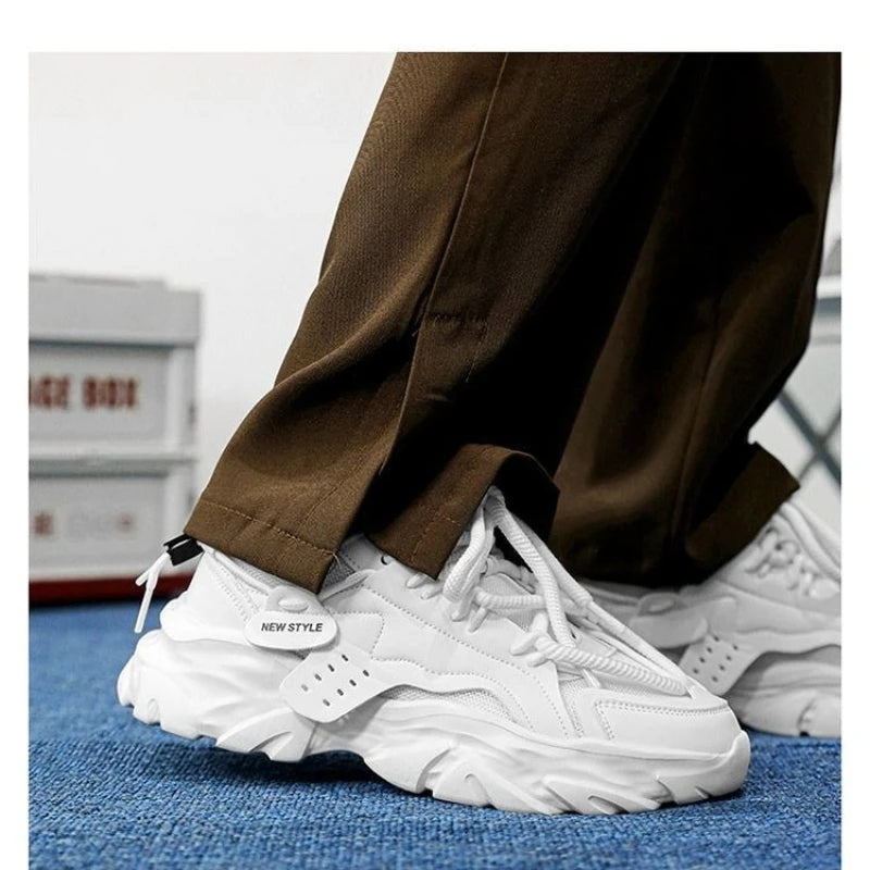 Men's Chunky Sneakers – Breathable Thick Sole Lace-Up Shoes Chunky Sneakers Axl