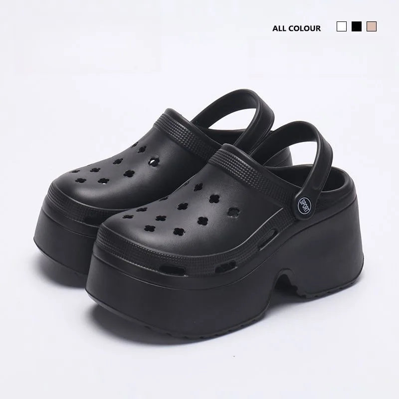Women's Chunky EVA Platform Clogs – Non-Slip Beach Sandals Platform Clogs Sandals Axl black 39-40
