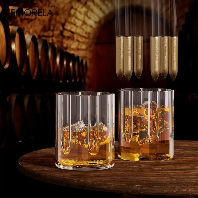 KEMORELA Revolver Whiskey Decanter & Glass Set | Bar Gift Whiskey Decanter Set Axl