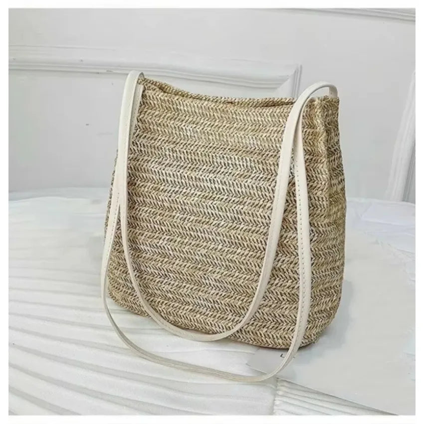 Bohemian Woven Rattan Straw Bag – Women's Crossbody Tote Woven Straw Tote Bag Axl