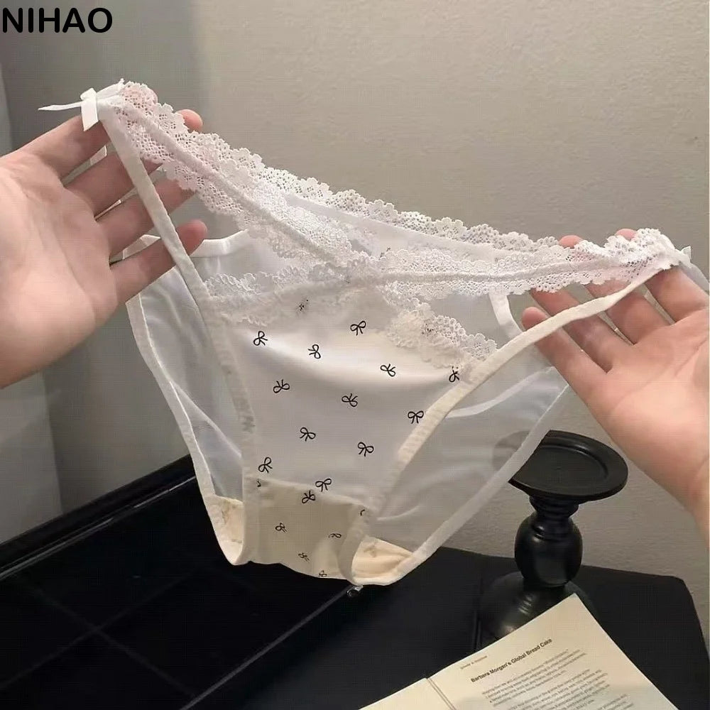 Women's Low Waist Lace Mesh Briefs – Cotton Crotch Underwear Women's Briefs Axl