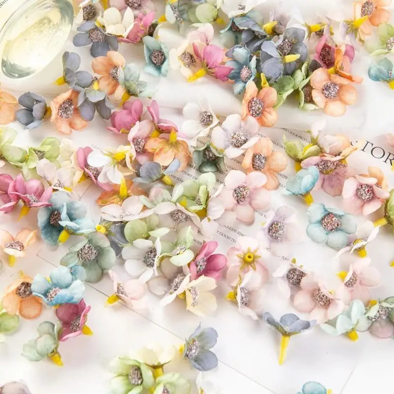 Silk Artificial Daisy Flower Heads 50/100 Pcs – Multicolor Decor Artificial Flower Heads Axl