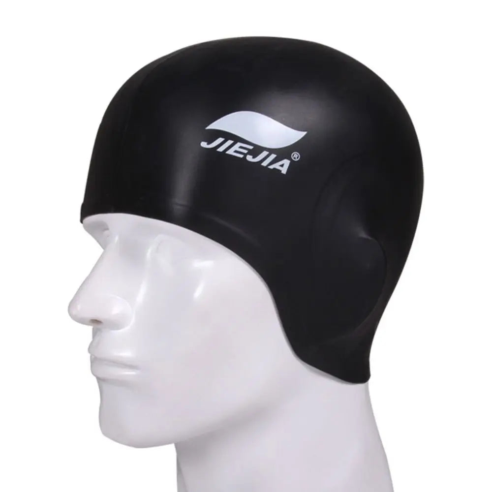 Silicone Swimming Cap – Waterproof Ear Protection Swim Hat Silicone Swim Cap Axl Black