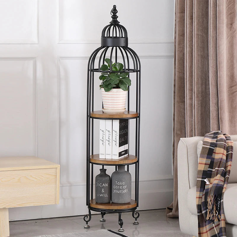 Nordic 4-Tier Corner Shelf – Metal Display & Storage Rack Corner Storage Shelf Axl