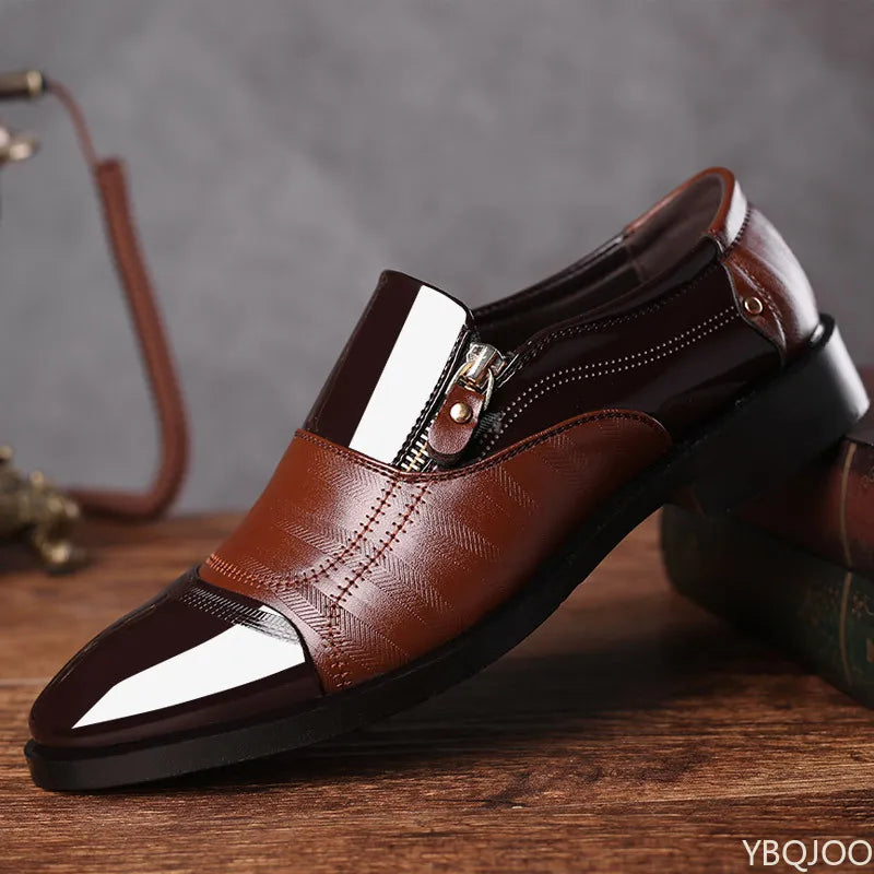 YBQJOO Men's Pointed Toe Dress Shoes – Office & Wedding Men's Dress Shoes Axl Brown 44