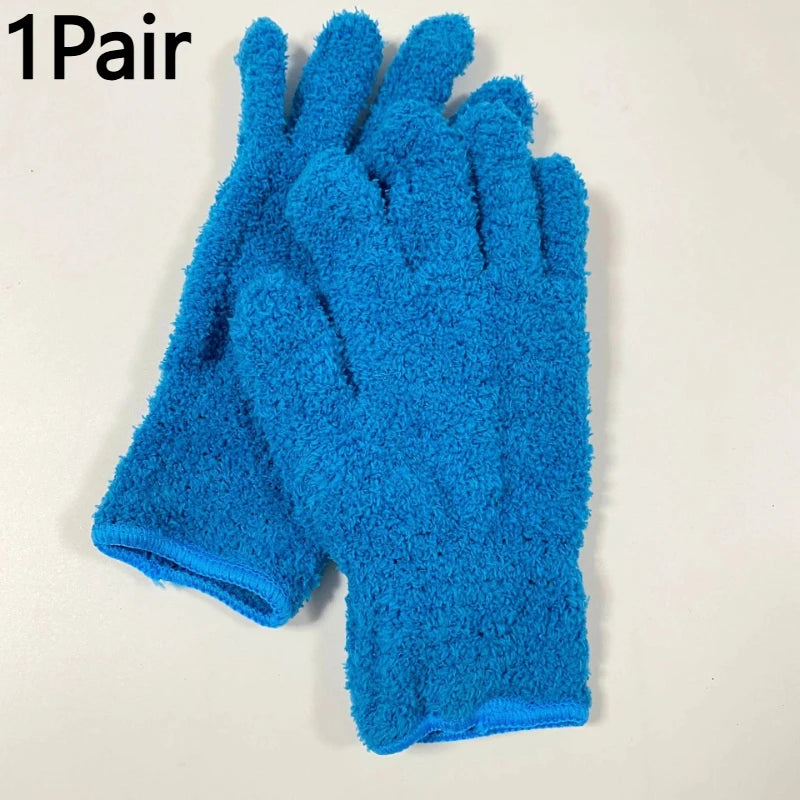 Microfiber Dusting Gloves – Stretchable Breathable Cleaning Mitts Microfiber Dusting Gloves Axl Deep Blue 1Pair
