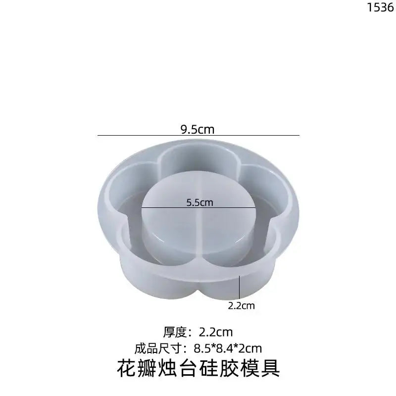 Silicone Mold for Epoxy Casting – Candle Holder & Jewelry Tray Silicone Casting Mold Axl Light Grey