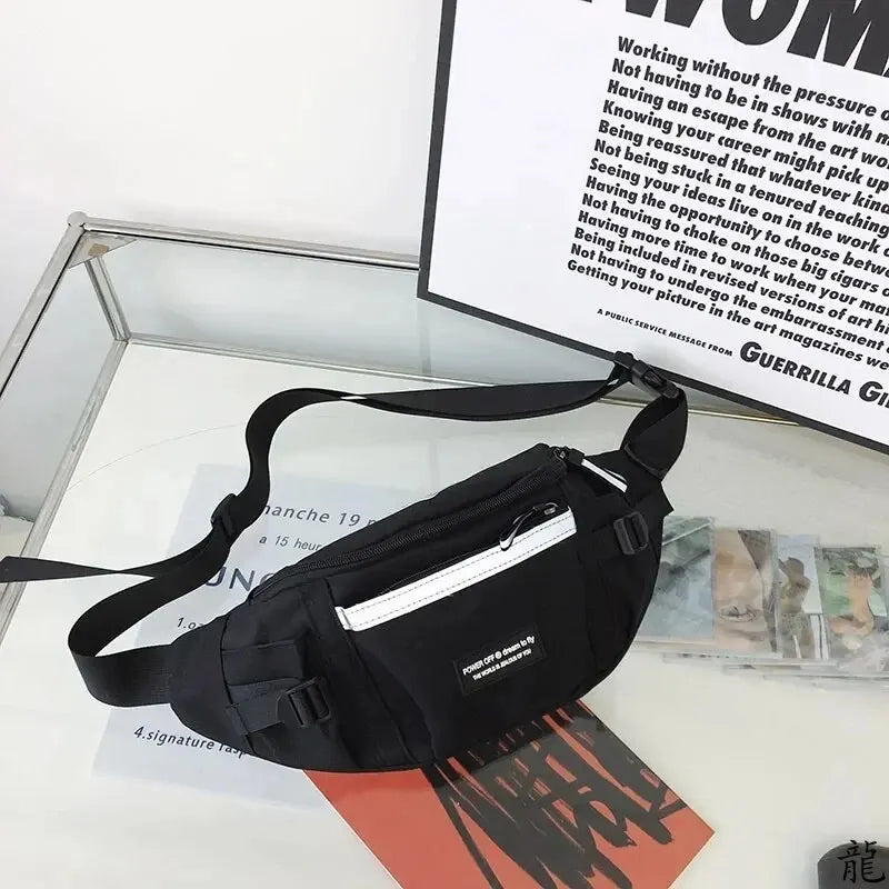 Harajuku Reflective Chest Bag – Unisex Crossbody & Waist Bag Crossbody Chest Bag Axl