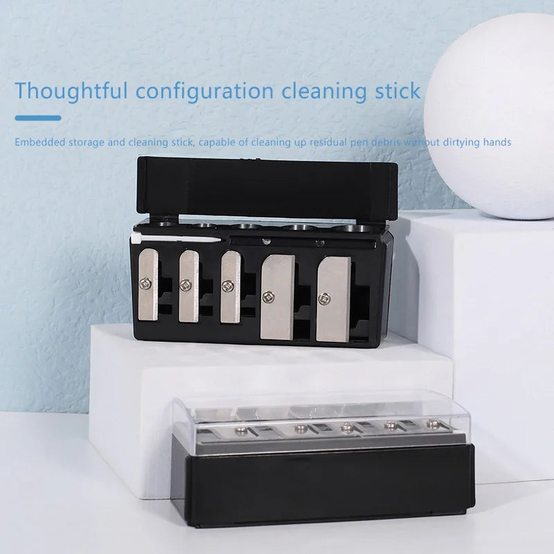 5-Hole Cosmetic Pencil Sharpener with Lid – Eyeliner & Lipliner Cosmetic Pencil Sharpener Axl