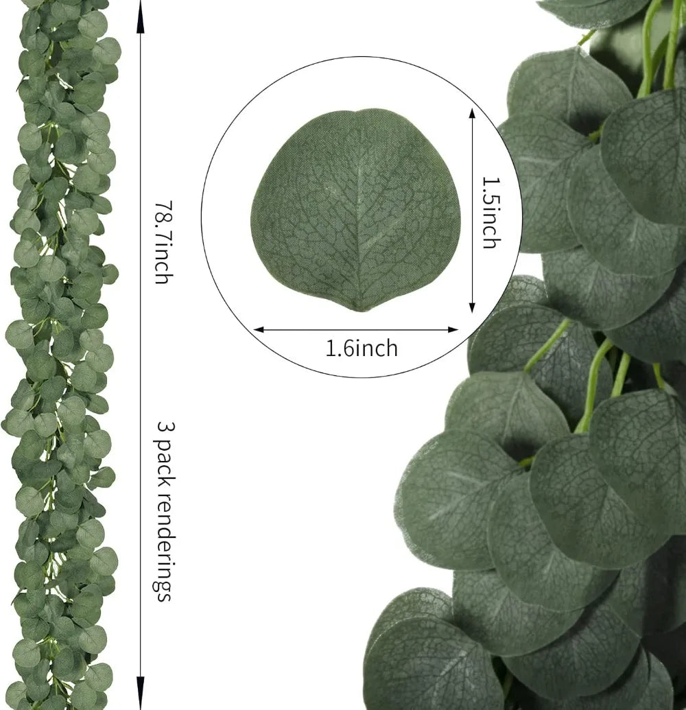 Artificial Eucalyptus Garland 5/10 Pack – Wedding & Home Decor Artificial Garland Axl