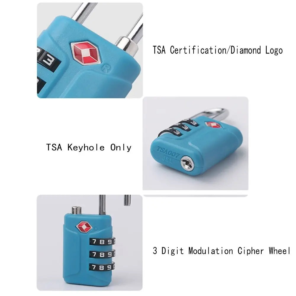 TSA 3-Dial Combination Padlock – Luggage & Travel Lock Combination Padlock Axl