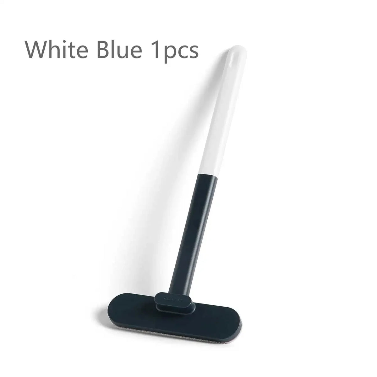 Long Handle Cleaning Brush – Wet Dry Dual Use for Glass & Pet Hair Cleaning Brush Axl white blue As whown
