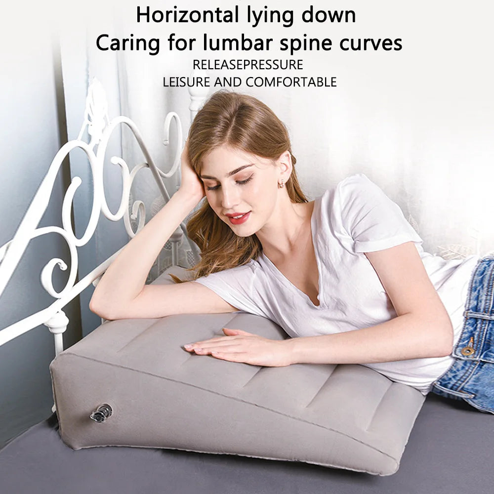 Inflatable Leg Elevation Wedge Pillow – Portable PVC Cushion Wedge Elevation Pillow Axl