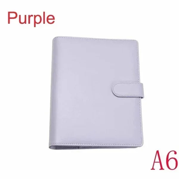 Vintage Leather Ring Binder Notebook A5 A6 | Refillable Organizer Ring Binder Notebook Axl A6 purple