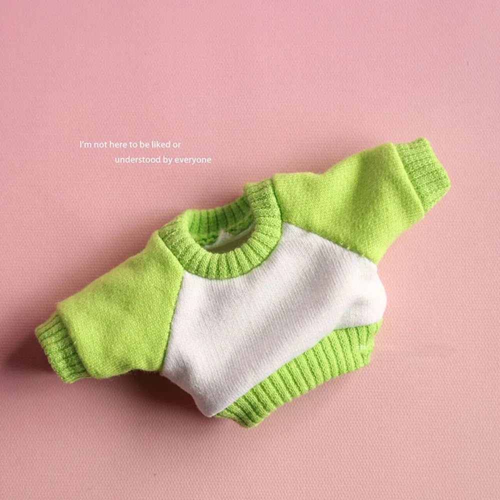 Handmade Hoodie for 10cm Cotton Dolls – Sweatshirt Outfit Doll Clothing Axl Green without Hat