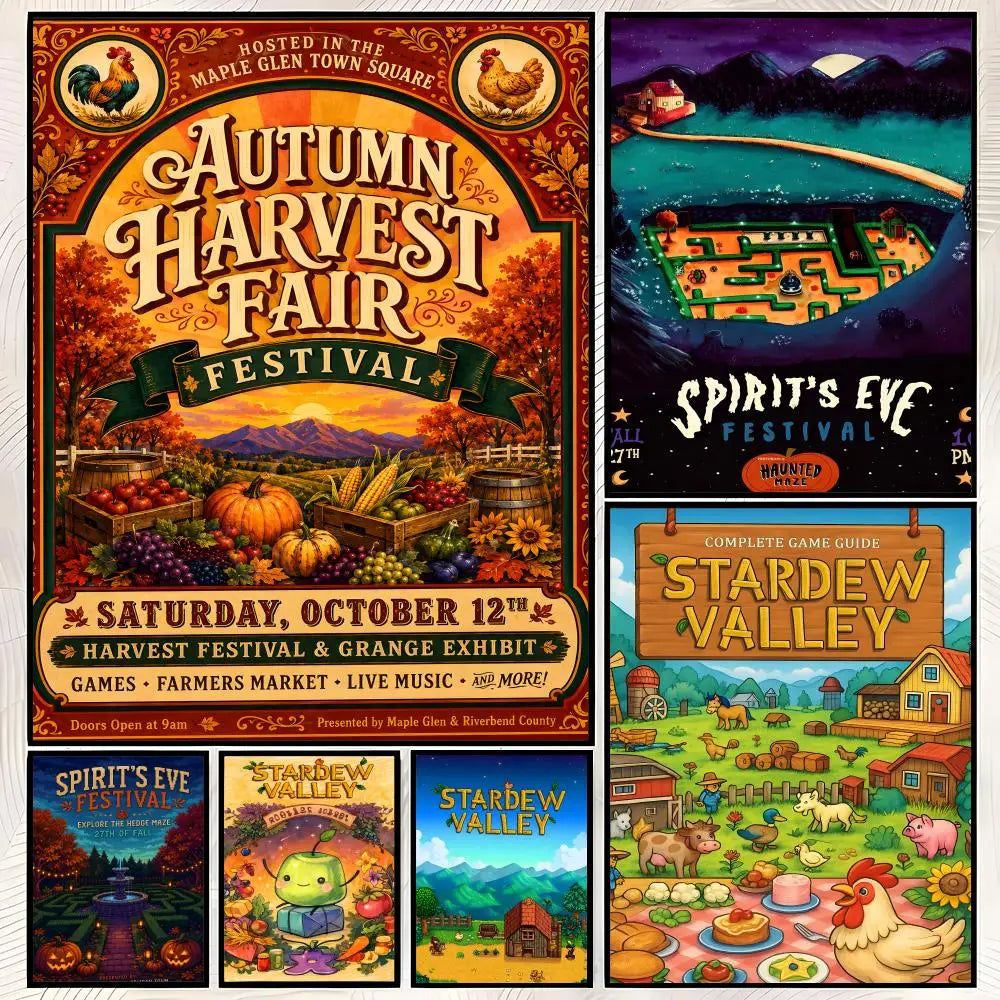 Stardew Valley Wall Poster – Self-Stick HD Waterproof Print Wall Art Poster Axl