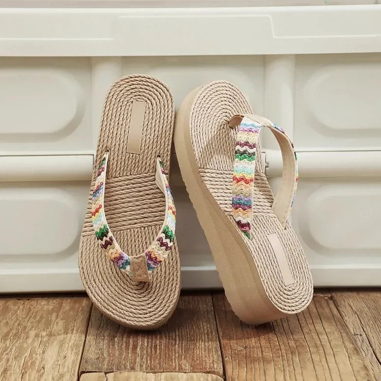 Women's Platform Flip Flops – Summer Beach Wedge Sandals Platform Flip Flops Axl