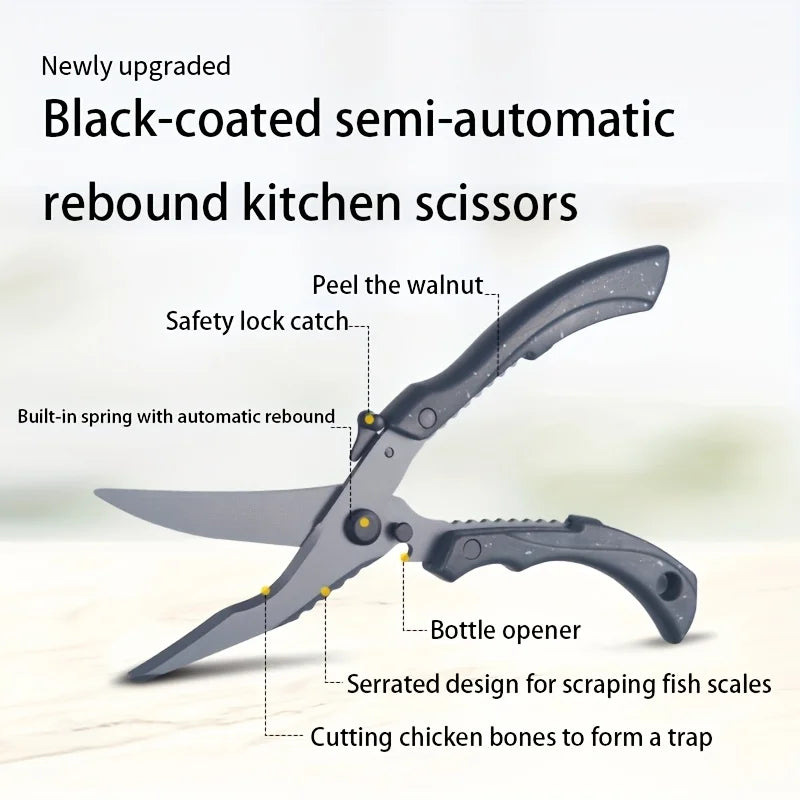 Ultra-Sharp Kitchen Scissors – Meat, Bone, Fish & Poultry Kitchen Scissors Axl