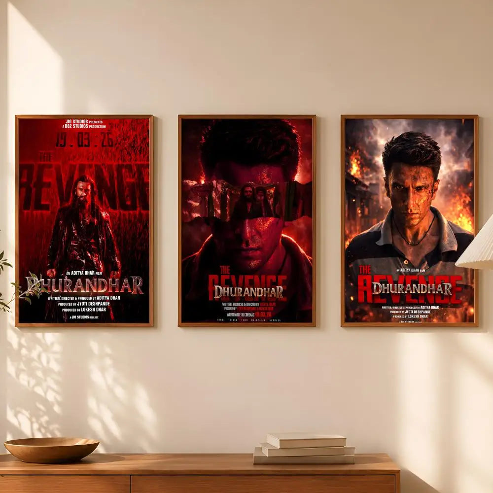 Dhurandhar The Revenge Poster – Self-Stick HD PVC Wall Art Wall Art Poster Axl