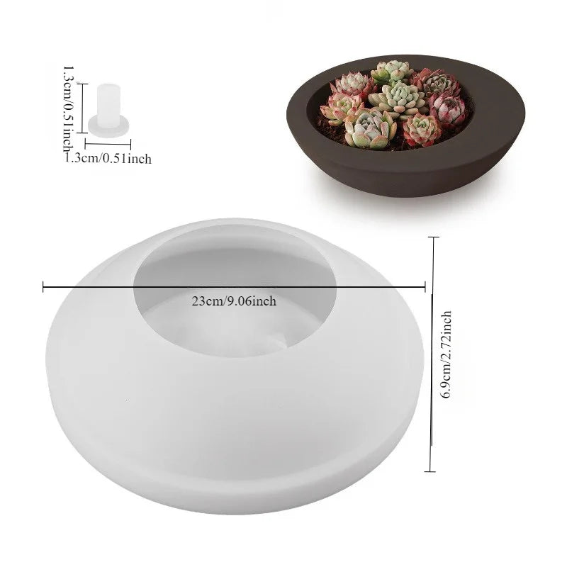 Round Silicone Flower Pot Mold – DIY Candle & Cement Planter Silicone Craft Mold Axl THY3684-L