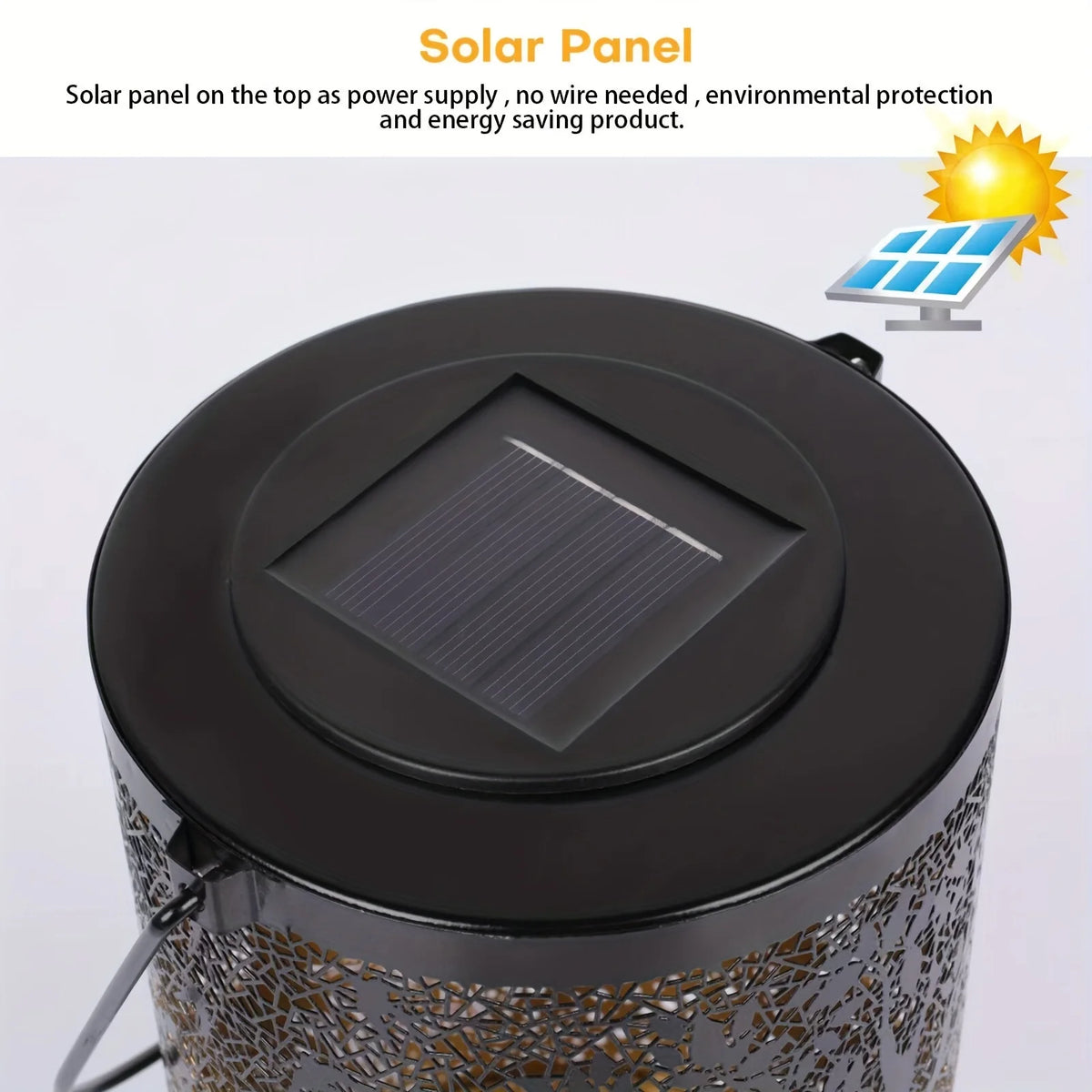 Hanging Solar Lantern – Vintage Metal LED Tree Garden Light Solar Garden Lantern Axl