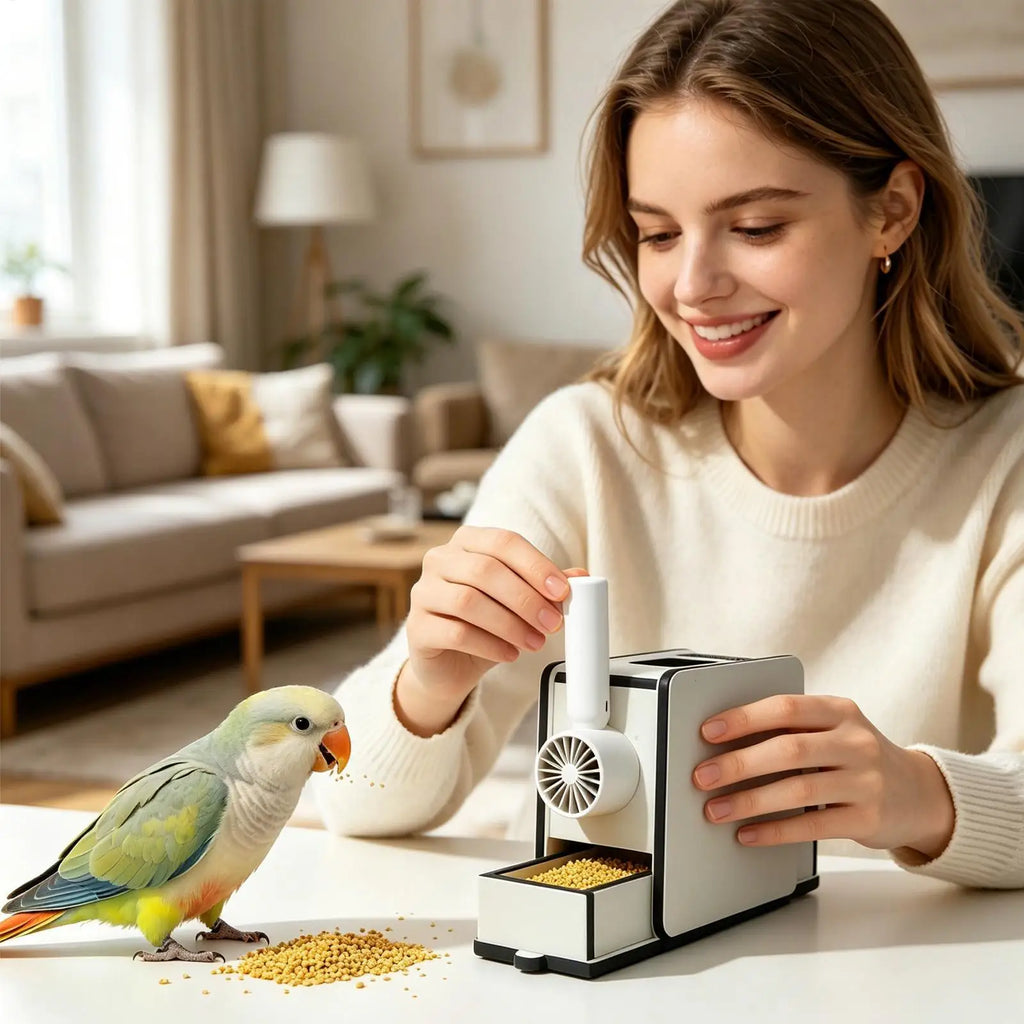Wooden Rechargeable Bird Feed Shell Blower | Parrot Seed Cleaner Bird Feed Cleaner Axl