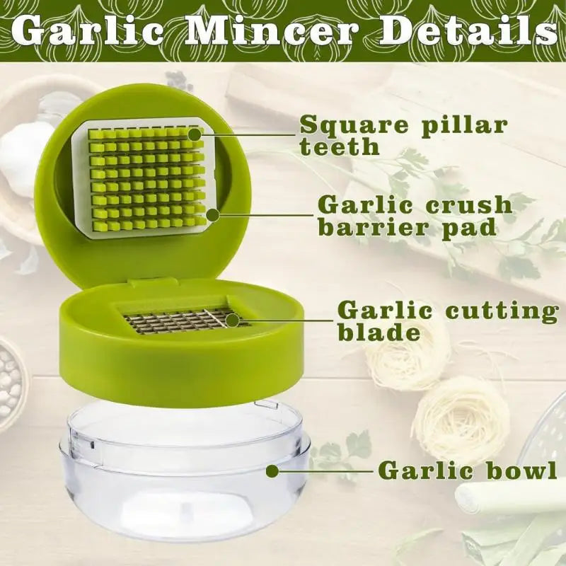 Manual Garlic Press Mincer with Storage Case | 3-in-1 Tool Garlic Press Mincer Axl