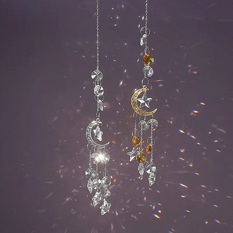 Crystal Rainbow Suncatcher Glass Hanging Pendant – Garden Decor Crystal Suncatcher Axl