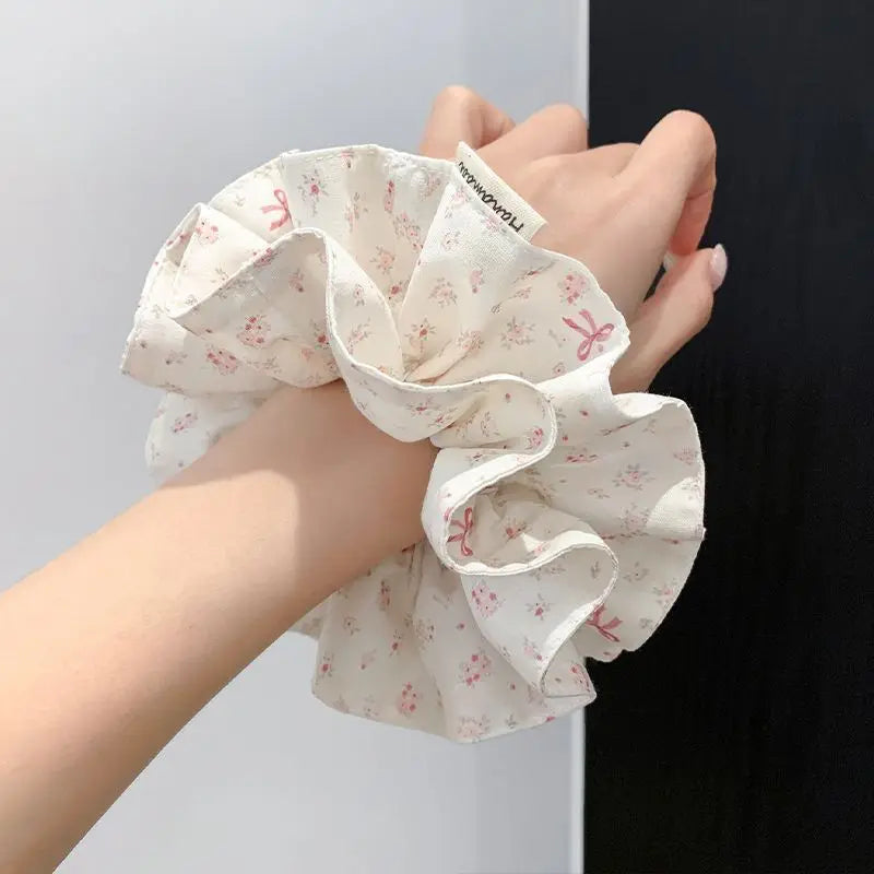 Leopard Print Hair Scrunchie – Large Elastic Retro Hair Tie