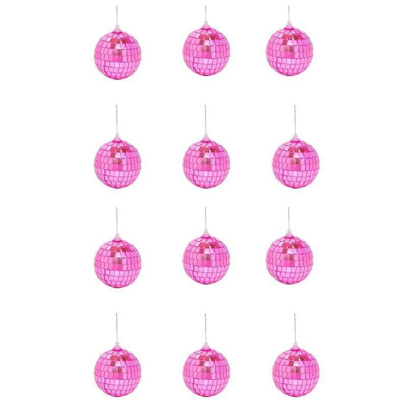 12 Pcs Mini Mirror Disco Balls 3cm – Silver Glass Party Decor Mirror Disco Balls Axl