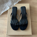 Women's Wedge Clip Toe Mule Slides – Slingback Heeled Slippers Wedge Mule Slides Axl black 35