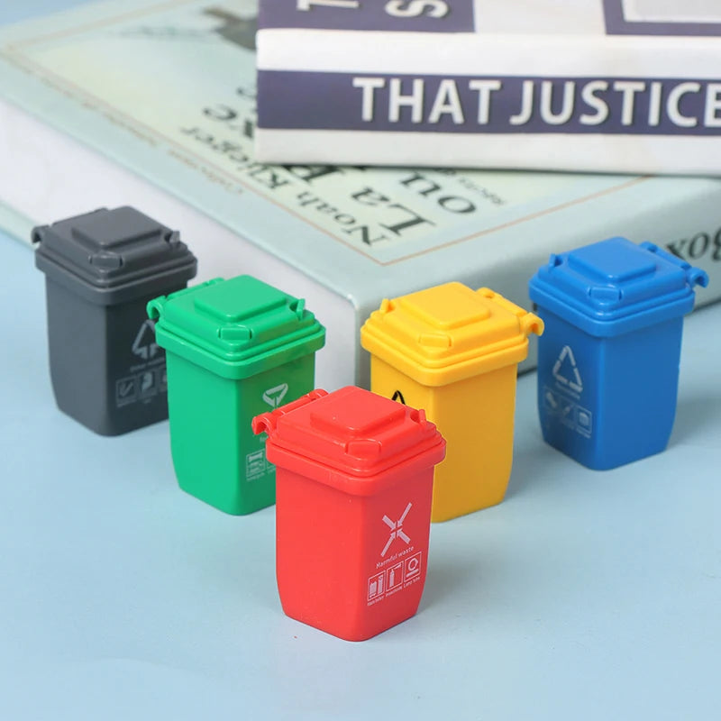 5-Pc Dollhouse Miniature Trash Cans & Sorting Bins 1:12 Scale Dollhouse Accessories Axl
