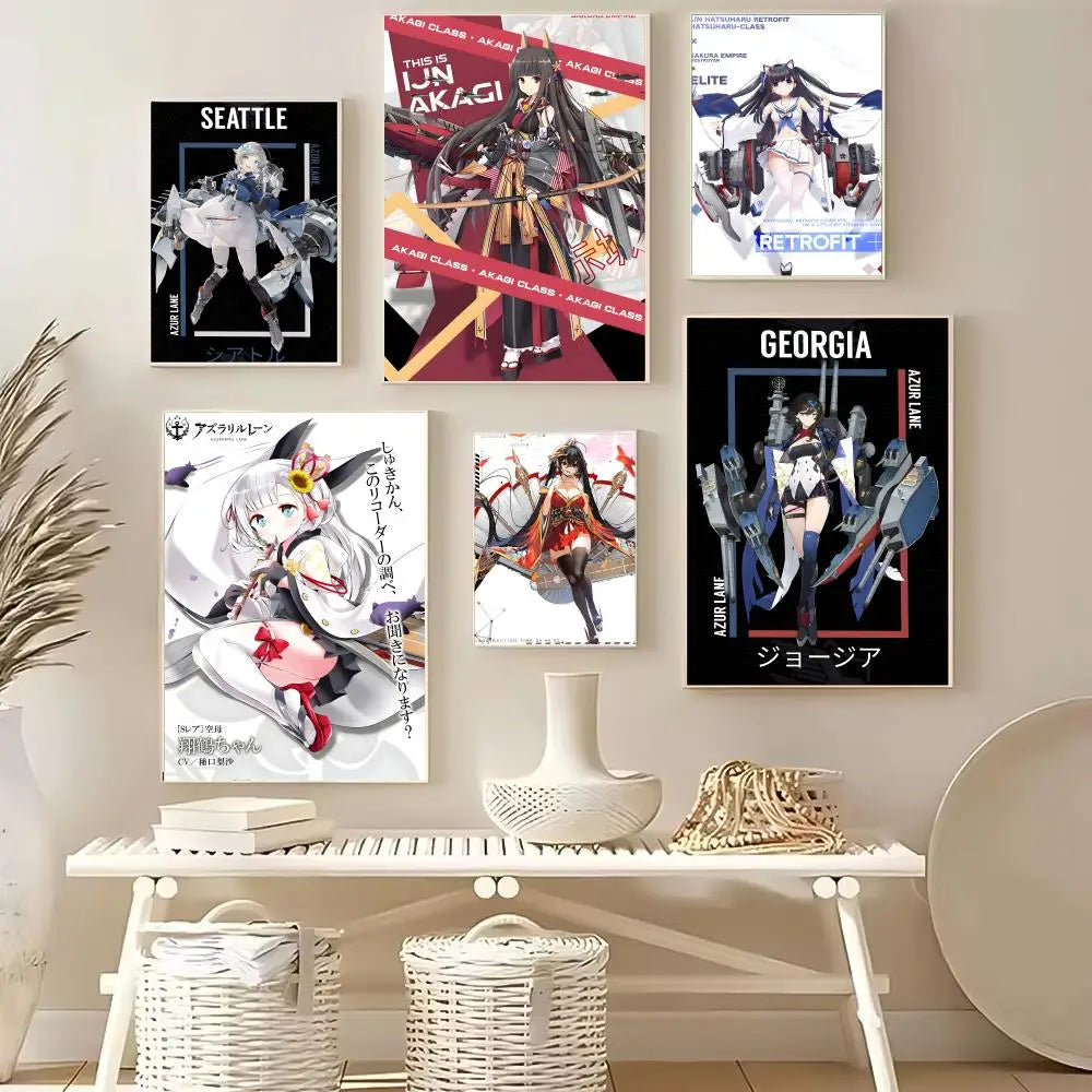 Azur Lane Anime Poster – HD Self-Adhesive Waterproof Wall Art Anime Wall Poster Axl