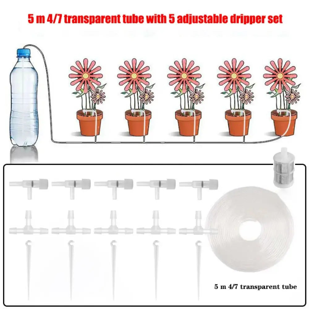 Adjustable Garden Drip Irrigation Kit 10/20/30M | Plant Watering Drip Irrigation Kit Axl 5 m 5 regulator
