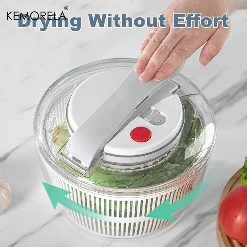 KEMORELA 3L Salad Spinner – One-Hand Press Washer & Drainer Salad Spinner Axl