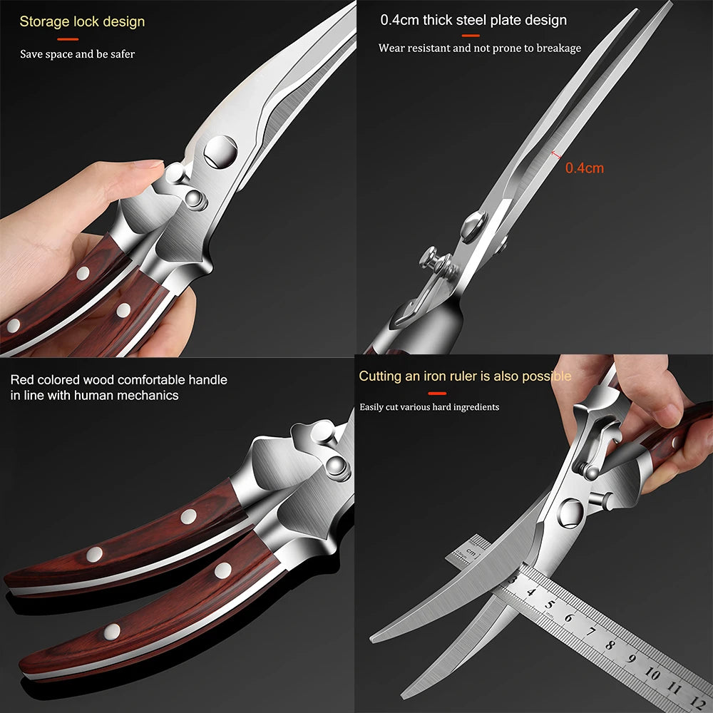 Multi-Functional Kitchen Scissors – Non-Slip BBQ Shears Kitchen Scissors Axl
