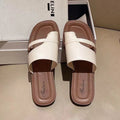 Women's Roman Flat Sandals – Versatile Beach Slippers Women's Flat Sandals Axl Beige 36-37