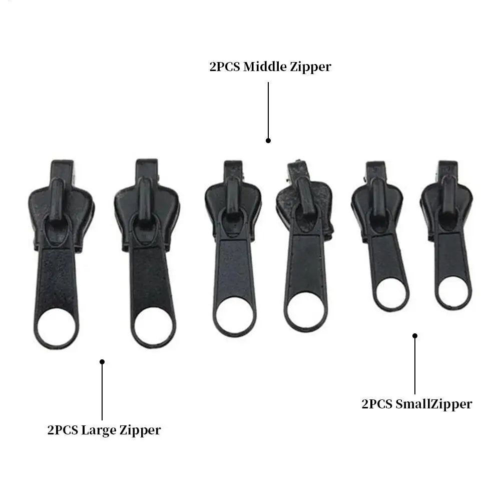 Universal Zipper Repair Kit – 6 Pull Sliders S, M & L Sizes Zipper Repair Kit Axl