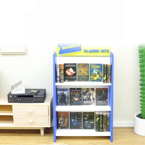 1/12 Dollhouse Retro Video Tape Shelf Miniature Accessory Set Dollhouse Accessory Axl
