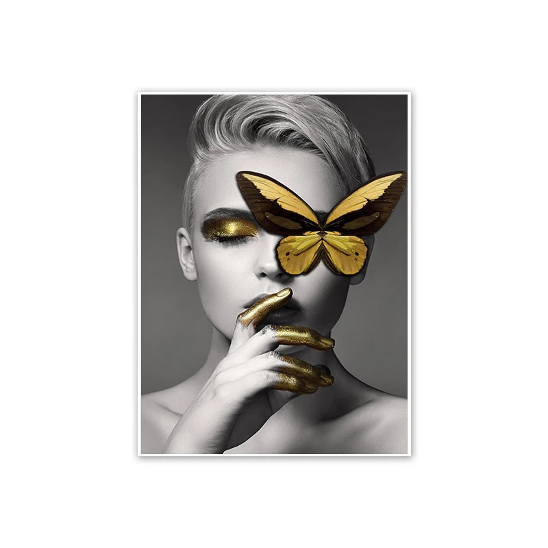 Women Butterfly Floral Wall Art Poster – Modern Home Décor Wall Art Poster Axl